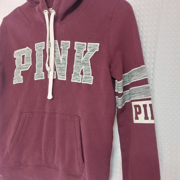 PINK pull over hoodie pink logo stripes - Picture 4 of 5